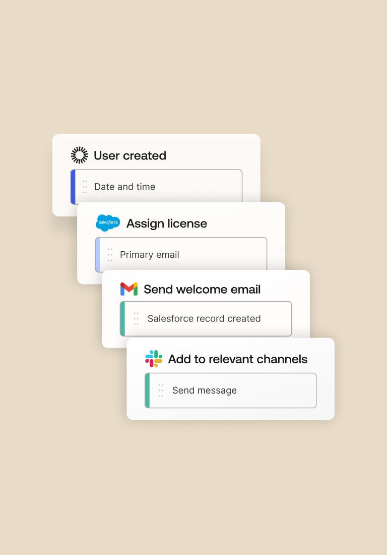 An illustration of various tasks overlapping, such as user creation and sending a welcome email.